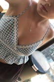I love this top so so much! It looks exactly like the photo and fits great. It is super comfortable without a bra and the fabric is a smooth cotton material. - Kelcy T.