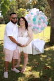 I absolutely fell in love with this dress the moment I put it on! I wore this for my gender reveal and received so many compliments. Fits true to size and love that my boobs were fully covered! Only downside is the dress is thin and see through so make sure to wear white spanks under it. - Andrea G.