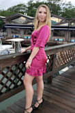 This dress is so comfy, it really feels so silky on your skin. I ordered a size small and I felt it was just a little small but fit fretted close to size. So cute! - Megan W.