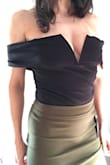 This is both cute and sexy - not to mention comfy - and I love it. I'd say it's probably best for slightly smaller bust, but if you're a bit larger and want to show off, absolutely buy this top. It's extremely comfortable and the fabric feels very high quality. The only thing that's a bit off is that the "sleeves" slide down my arms easily and I have a really wide back/shoulders. It's not bad enough to make me return it but I might take it to a tailor to get the sleeves adjusted a bit. - Diana R.
