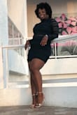 This dress was so nice. Everyone complimented me. I felt like a million bucks. The material is light and has some stretch. I originally thought it would be short but ordered it anyway. It fit perfectly. - Lindale B.