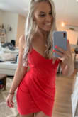 I wore this to a wedding I went to last weekend! The color was great for a summer wedding. I got a lot of compliments on the dress. It fits great and is true to size. My only complaint would be that it rides up a little when you walk, but other than that I was very happy with it! - Chelsea F.