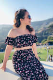 I love love love this crop top! So unbelievably comfortable and cute! I wore this on a small hiking expedition and still felt super cute and comfortable. Pair the look off with matching culotte pants or a pair of denim shorts/skirt! - Jennifer S.