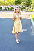 This is a perfect summer dress! So comfortable. It's light but with enough lining so it doesn't stick to you. The color is gorgeous even for my light complexion. It's beautiful and I received lots of compliments while wearing it! - Irina F.