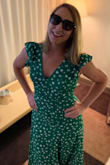 Dress fits beautifully. Length for me was perfect with flats. Great color! Fantastic summer dress can be casual or dressy. - Maureen B.