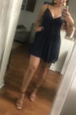 I wore this for date night and I love it!! It's a little sheer so I wore a slip underneath it and that worked for me. Definitely size up like I did because it runs a little small. Not sure if this would work if you're taller. - Lucy R.
