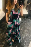 Im pretty busty and curvy. I'm 5'4", 135lbs, big boobs but this dress made them look bigger haha, very flattering. Lots of compliments and I love the colors. - Sarah S.