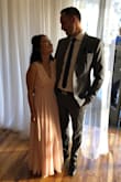 Love the lacy top, which is slightly big but the waist fits well. The drape skirt is a lot of fabric but the slit helps. Feels pretty well-constructed. Will need to be altered because I'm not 5'-8" but worth it for this destined bridesmaid dress. - Vivian H.