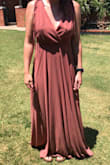 Very comfortable dress. The color is beautiful and it flows nicely when you move. The straps are slightly too long for my body, which is an easy alteration. I'm very happy with this dress. - Alexandria J.
