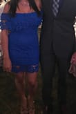 I'm a size medium but normally have a hard time finding a dress that fits me because of my bust size. This dress was perfect. The top has lots of stretch to it, and I didn't have to use a bra. It's short and sexy but still super classy.  I got so many compliments on this dress. The color is beautiful. - Tanya A.