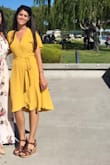 I loved the yellow color. The dress fit very well accept for the front area. The front was rather open and didn't cover my chest. I had to get a a snap sewn to keep things covered. Otherwise a very nice dress! - Michelle D.