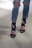 These shoes are soooo cute! I'm a 6.5. I read other people saying they run a little big, so I was afraid to order the 7 and waited for the 6.5 to come back in stock. I think they run true to size. In fact I might have even preferred the 7! When you go down the stairs the string does loosen causing it to fall down, but the shoe is super cute. Not the most comfortable. Definitely want to order in more colors. - Katy H.