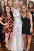 I bought this dress for a wedding and it was perfect!! I got so many compliments on it! No need for a bra because the material is thick enough. I did have to get the straps taken up, but I'm short so I expected that. I want to buy it in more colors! - Elly B.
