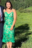 The dress is so beautiful in person, from the coloring to the lace! It was exactly what I wanted. I'm in between a small/medium and would definitely size up if you are in between sizes as well. It's a tighter fitting dress but still very comfortable. Small warning - the dress strap did rip from the dress when I sat down and pulled the strap too tightly. It wasn't the end of the world and because the straps are so thin, I wasn't too upset. I love this dress and hope I have something to wear it to again!!! - Hunter B.