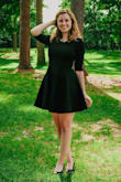 I found this dress on the website and knew I had to get it!!! It's simple but elegant and can wear it to weddings, parties, etc. I wore mine for graduation and for graduation photos. The sleeves were a little bit tighter than I would have liked but after wearing it the first time and moving around in it, the sleeves fit a bit better. The skirt flairs our just right and the wait is slimming! The only thing I wished was different was that it came in more colors! - Ellisa R.