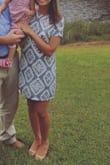 This is a beautiful dress! It's a little short but only because I was also chasing around a toddler while wearing it. Very sophisticated dress! - Erica D.