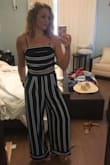 This two piece jumpsuit looked adorable online and it looks even better in person! Fits perfectly on my body. I am 5'7 and the pants were a little long without shoes, but it looked great both in flip flops and heels. The top can be adjusted on the straps and by tying the back, so it really did fit perfect. Wore it to a beach wedding and was a very nice change from a typical beachy dress. Can't wait to wear it again and again! - Hannah B.