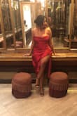 I initially was hesitant to buy this dress because there was so stretch to it, but this dress did not disappoint! I wore it to a wedding and it fit me absolutely amazing! I'm 5'4", around 165 lbs and I bought a large. - Samantha C.
