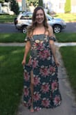 This is one of two dresses that I bought from Lulus trying to decide which one I should wear for a wedding I had to go to. Both of them fit me so well so I decided to keep them. I ordered a size S and they were a bit long but with heels on I could definitely handle walking and dancing (I'll probably have them hemmed for a next event since some people did step on my little train. :( ). The fabric is nice and they flow so beautifully. I'm picky and I hate shopping for dresses so for a first time experience at ordering dresses online this was a great one. Highly recommend. - Monica P.