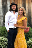 That dress is very beautiful, simple, joyful and elegant. Cleavage is not to deep. It's just perfect. 

I had to remove 3 inches from the bottom as it was too long. I intended to wear the dress with flats, but I rather receive a longer than a shorter dress. It was a bit big on the side and I decided to make it smaller, but it wasn't a big deal. I could've worn it as it original. 

The material is okay. It's not see through at all! 

Love it a lot. I can't wait to wear it again! - Catherine T.