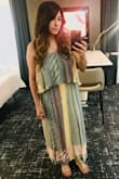 I think it's very pretty but I'm short so I think it would look better on someone taller, but I still like the faded look of the colors. Nice summer dress. - Sarah P.