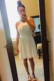 Beautiful dress! I got this to wear on the beach for our anniversary pics. It's very nice quality and fits pretty true to size. I would have liked it to be a little bit shorter since I am petite and maybe a little tighter since I am small. But it still looks fantastic and will be perfect for our photo shoot. - Toni S.