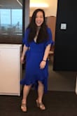 I love this dress! The color is so striking and the ruffle is such a cute addition. I feel so confident when I wear this dress and I constantly receive compliments when I wear it. It's just perfect! I am typically a small and this dress fits true to size! - Annie C.