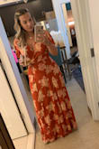 I wore this to a winery during the heatwave and it was a good choice to wear. The material is very light so that I wasn't dying but it wasn't see through! It's also super cute! I'm going to order it in the blue as well. :) - Nicole G.