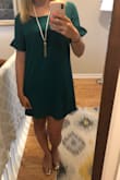 I got so many compliments on this dress! I love the color and it's very comfortable, just the right length to wear to work. The only thing keeping me from rating it higher is that the material gets wrinkled VERY easily. I had steamed it before putting it on and then by the time I got out of my car at work is was like an accordion. I'm going to try using wrinkle guard next time to see if that helps! - Molly O.