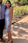 Wore this to a wedding. I got so many compliments on it! It's very comfortable and I would wear it again. I ordered the blue color and wore some large pearl earrings and nude heels. - Bianca A.