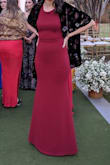 This is definitely one of the most beautiful dresses I now own! I simply LOVE it. The fabric is of good quality, it's super comfortable as well!! I didn't have to hem and on the picture, I'm not wearing heels. Had to alter a little bit the straps on the back to make it tighter, but because I have small breasts. BEAUTIFULLLL - Marina C.