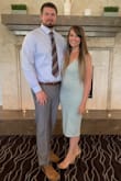I wore this to a wedding, and received so many compliments! I wear a size 6 in jeans (sometimes a 4) and initially ordered a medium. The dress was a little big on me, so I exchanged it for a small. So glad I did, because the small fit perfectly! The material was nice and thick, so no need for a bra or Spanx (which I was nervous about since having recently had a baby). The length was perfect too, it went right below my knees and I didn't have to worry about it riding up. - Abby B.