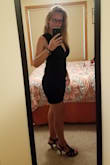 So I ordered this dress in red for my bff's birthday. I decided to order myself the black one. When it first arrived, the wrong dress was in the package. Customer service was amazing and they took care of the problem quickly. The dress arrived this morning and I love it! I'm in between sizes and went with ordering the bigger size of a medium. I think I could have gotten away with the small, but the medium works too. This dress is super sexy and I can't wait for my bff and I to wear our sexy dresses out for our 40th birthdays!!! I'm 5'5" 130lbs, 34D bra size with a curvy athletic shape. Hope my review helps. (I'll post better pics later when my hair and makeup are actually done). - Jennifer D.
