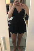 I ordered this in black in small and a white in x-small. The x-small fit on top but was very short on the bottoms. I have a bigger bottom so I was worried this would be the case. The small in black fit perfectly in the hips and wasn't too short. However, as other reviews have stated the top is meant to be filled out. I have a small chest so it gapped a little, but this was easily solved with some dress tape. My guess is the gapping is probably less noticeable in the black. I wore this to my bachelorette party and absolutely loved it! - Brittany C.