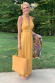 This is my new favorite color! I love the dress. It took awhile to steam out the wrinkles, but it was worth it. I wore it with flats. - Jacqueline R.