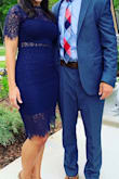 This was the perfect dress for a spring wedding! The fabric is actually quite stretchy and comfortable, definitely not too thin or cheap appearing at all. The lace detail is very well made. It's a very classy yet sexy dress with the peak-a-boo waist detail. It hides dark bra straps quite well too. This was my first time ordering a Lulus dress, and I am typically a solid medium in most all clothing/dresses; however there was too much loose fabric for me, so I went with the small and it fit like a glove! Very very happy with this purchase! Can't wait to wear it again! - Samantha Z.