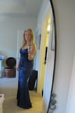 beautiful dress with a hint of sparkle and lovely deep blue color.  Looks great with a strapless push up bra. - Indra L.