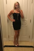 I love this dress! Fits so nicely and really makes me look I have an hourglass figure! I'll update with a better picture when I wear it out. :)
Update: wore out one Vegas and got tons of compliments and felt great! - Jessica A.