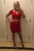 Ok, this one was a slam dunk. I don't wear crop tops or two pieces usually, but we were going to Vegas so I went out on a limb. I was worried the skirt would give me a muffin top, but it didn't. It fit perfectly. The skirt rides up a little, but I actually like the way it looks a little scrunched. After partying for hours I changed into high waisted shorts and left the top. So fun! - Jessica A.