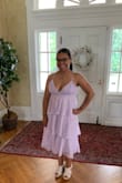 When I saw this dress I knew it would be perfect for a bridal shower. :) The bride wanted us in shades of purple and this dress was amazing. Super comfy! Not heavy or hot. The adjustable straps were a godsend. - Amber B.