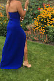 Perfect dress for a wedding. The color is beautiful and the slit is placed perfectly. I received many compliments on this dress. - Suzanne G.