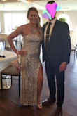 I wore this dress for a wedding that I attended. I did not wear a bra and the dress stayed all night. This dress fit perfectly and had a good stretch to it. I received compliments throughout the night on how gorgeous this dress was. I felt like Ariel from The Little Mermaid stepping out of the water with her glistening dress to meet Prince Eric. 5 stars all the way! - Amanda C.