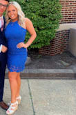 I loved this dress! The color really stood out among the other wedding guests, and I received tons of compliments! Only thing I would recommend is if you are large chested like myself, make sure you have a super reliable strapless bra! Braless wasn't an option for me, and the neckline in the front does not accommodate a regular, or racer back bra. All in all I loved it!! - Naliyah B.