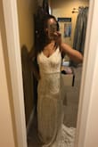 The photos truly don't do this dress justice!! I was nervous about the fit especially since I had lost a lot of weight, but the medium fits perfect and has some room if I put on a few pounds before the wedding! So excited to where this dress at my wedding elopement in the Virgin Islands!! - Raven L.