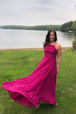 This dress made me feel like a princess. Flowed really nicely. I was debating between a small and a medium but decided to go with a medium. The back ties allowed you to tie it tighter if needed. Received many compliments! - Jessica S.