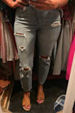 Love these jeans so much! I had been searching for a good pair of mom jeans and nailed it with these. I was hesitant about the sizing when ordering since some reviews said they run large, but I went with my normal size (I'm usually a 4/27 and 5 in junior size denim) and these fit perfectly. They hit just above my ankle which is what I was looking for. And love the light wash! - Haley S.