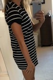 I usually order a size small in dresses from Lulus, but based on the measurements I sized up and ordered a medium. Even then it was too short. As you can see in the photo, I placed my arm awkwardly on my size to show just how short it is. The dress barely covers my butt since the hem ends right below my butt crease. I have to stand straight up in order for my butt not to show. I can't return the dress anymore because I ordered it a while ago, but I never wear it due to how short it is. - Brianna M.