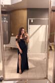 I ordered this dress for a wedding in a size small and x-small because I wanted to see which one would fit better. I ended up going with the small since the XS was a bit too tight. The dress really complements your figure and looks super classy. I'm kind of short so I had the dress hemmed a little and it was perfect. My favorite part of the dress was definitely the slit! Overall I would totally recommend this dress! - Sandra S.