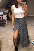 A little tight around the waist but true to size. Color same as the picture and fabric is not see through.  Longer than I expected. - Mara Z.