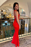 This dress is amazing! Definitely fits snug but I love it and hugged in all the right places. It was also perfect length for me with about 3 inch heel. The only thing I didn't love about it is that I had to wear pasties and couldn't wear a bra but since the dress is tight through the top it wasn't a big deal. Wore this to a black tie wedding and got tons of compliments all night and also in my social media pictures. It was easy to dance in too! I definitely recommend purchasing this. Especially since the price is a great deal! Looks much more expensive than it is. - Nicole M.